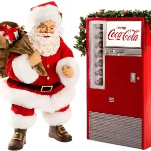 Kurt S. Adler - Kerstman Coca Cola met Cola automaat