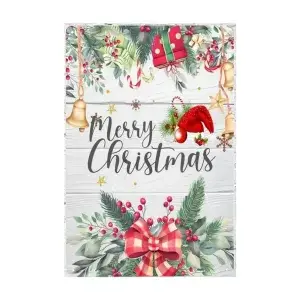 Metalen wandbordje Merry Christmas met strik