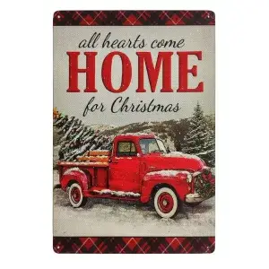 Metalen wandbordje All Hearts Come home