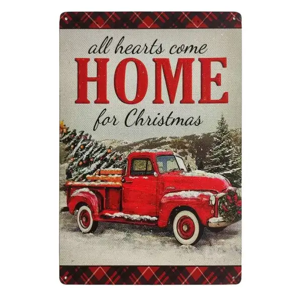 Metalen wandbordje All Hearts Come home