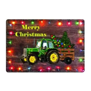 Metalen wandbordje Merry Christmas trekker