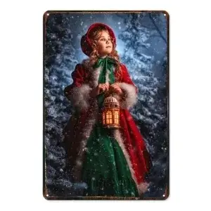 Metalen wandbordje Dickens Meisje