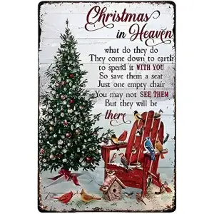 Metalen wandbordje Christmas in Heaven