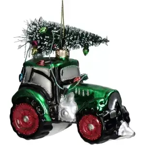 Groene trekker met kerstboom