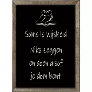 Soms is wijsheid niks zeggen