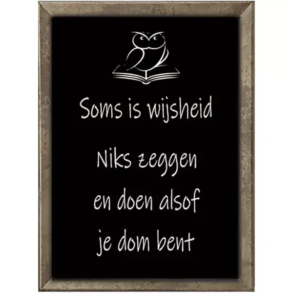 Soms is wijsheid niks zeggen