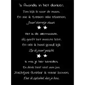 S avonds in het donker