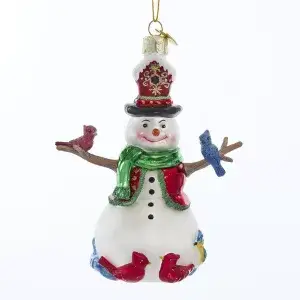 Sneeuwpop met vogels