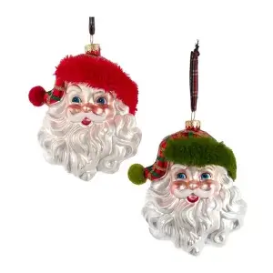 Hoofd kerstman met groene muts