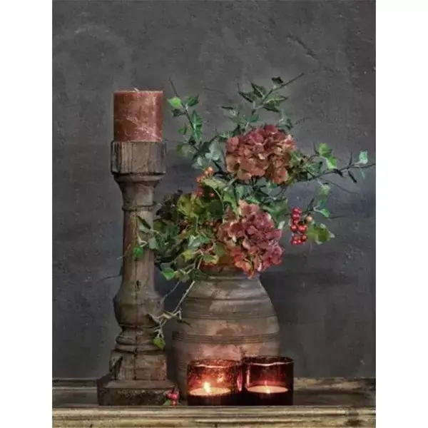 Hortensia met kaars