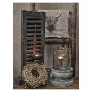 Kaars met Louvre deur en Shabby doek