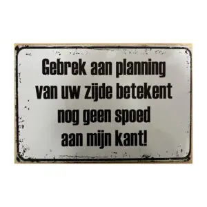 Gebrek aan planning