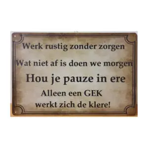 Werk rustig zonder zorgen