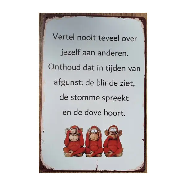 Vertel nooit teveel
