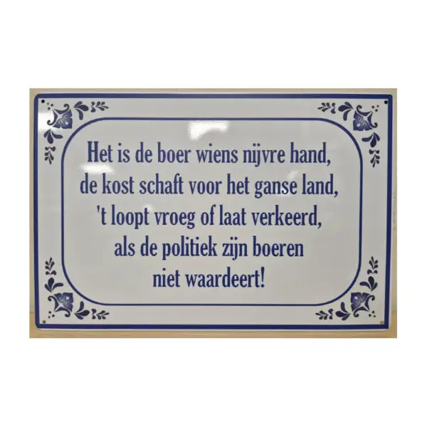 Het is de boer