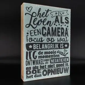 Het leven is als een camera