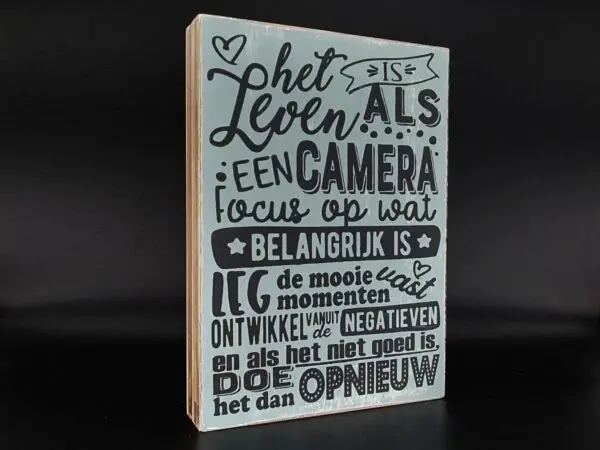 Het leven is als een camera