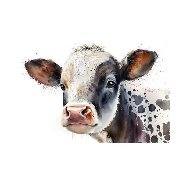 Fotokaart Koe getekend