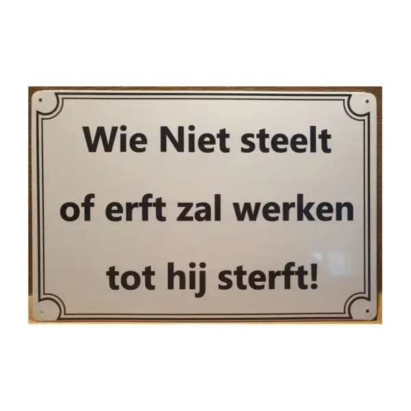 Wie niet steelt of erft