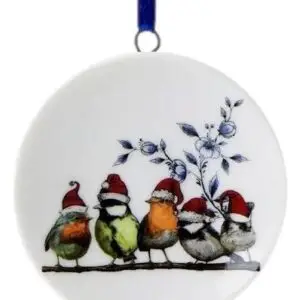 Kerstornament Heinen Delfts Blauw Bosvogels - Keramiek - 6 cm