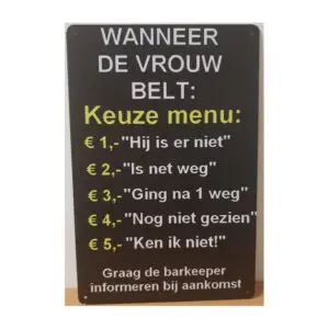 Wanneer de vrouw belt