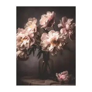 Fotokaart vaas met roze pompoenen
