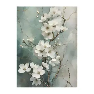 Fotokaart witte bloesems