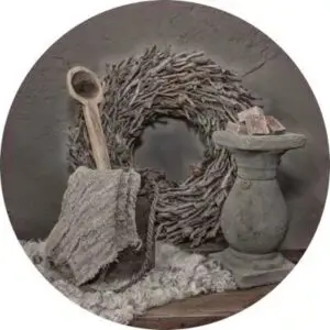 Krans met amberblokjes