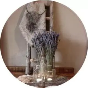 Lavendel bij shabbydoek 30 cm