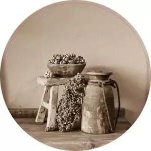 Pot met krukje sepia 30 cm