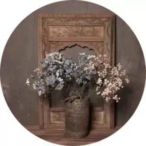 Vaas met bloemen voor luik 30 cm