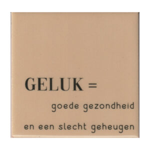 Geluk = goede gezondheid