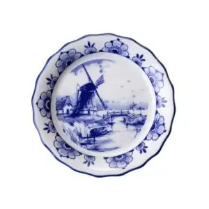 Geschulpte onderzetter met molen motief