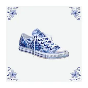 Delfts blauw tegeltje met schoen