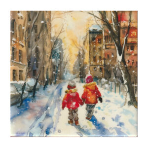 Door de sneeuw wandelen