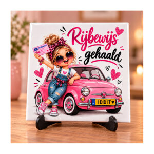 Rijbewijs gehaald roze